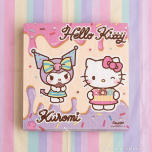 20 serviettes en papier Hello Kitty et Kuromi