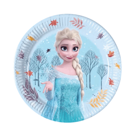 assiettes en carton anniversaire la reine des neiges 19,5 cm