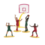 figurines deco gateau basketball - joueurs en plein match