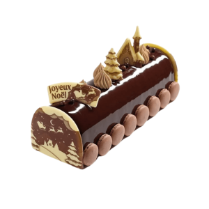 2 embouts de bûche au chocolat traineau du père noël