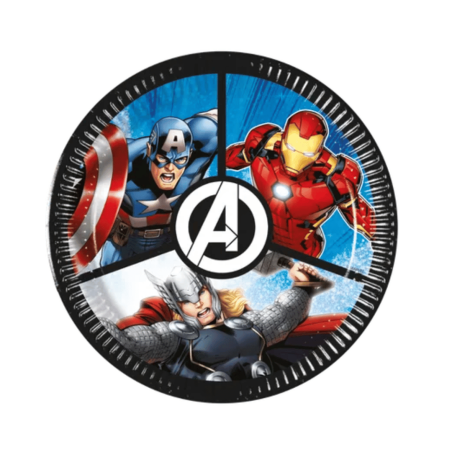 8 assiettes anniversaire Avengers Ø19,5 cm | Déco de table