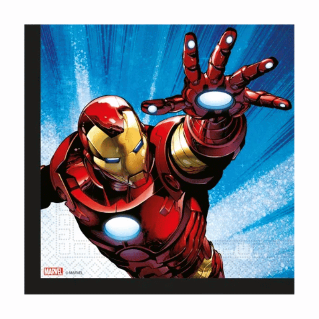 serviette anniversaire iron man 2 plis