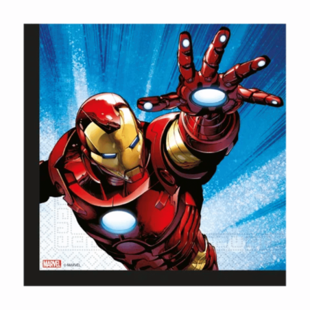 serviette anniversaire iron man 2 plis