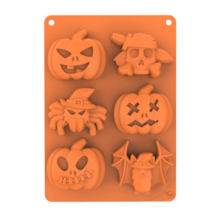 moule silicone gateaux d halloween citrouille, chauve souris et tete de mort - Cécoa Paris