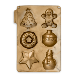 Moule en silicone pour 6 mini gâteaux de noël individuels
