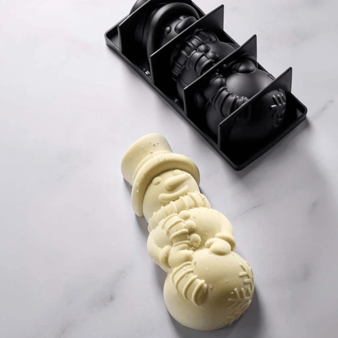 moule a buche de noel glacée bonhomme de neige - Pavoni Italia
