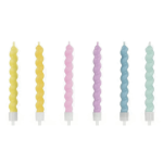 Bougies d'anniversaire torsadées multicolores x6