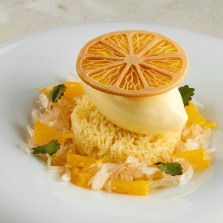 decoration citron en tranche pour entremets individuels
