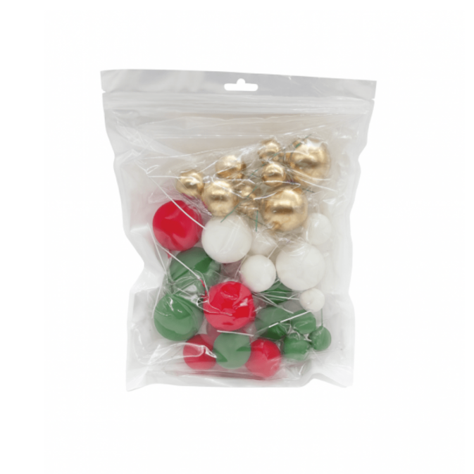 set de 32 boules décoratives pour gâteau de noël