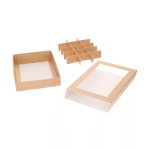 lot de boites a biscuits et chocolats funcakes en papier kraft avec fenetre
