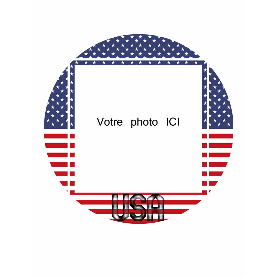 Customizable USA theme round edible photo 20 cm