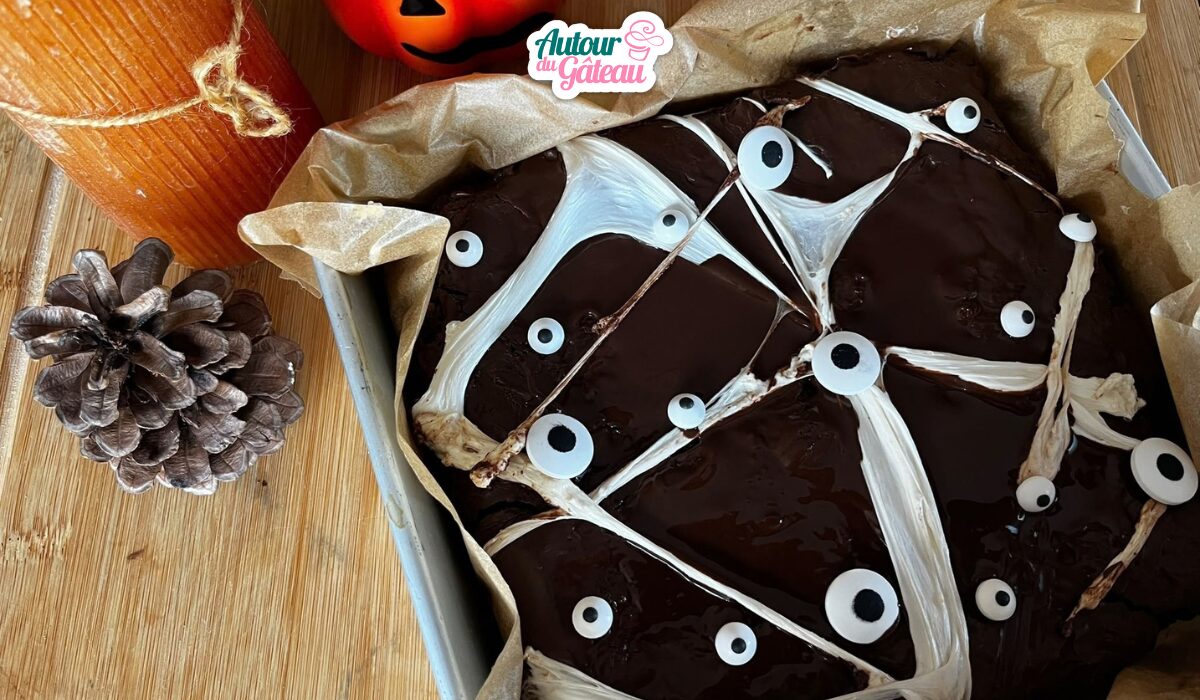 Brownie chocolat toile d’araignée : recette pour halloween