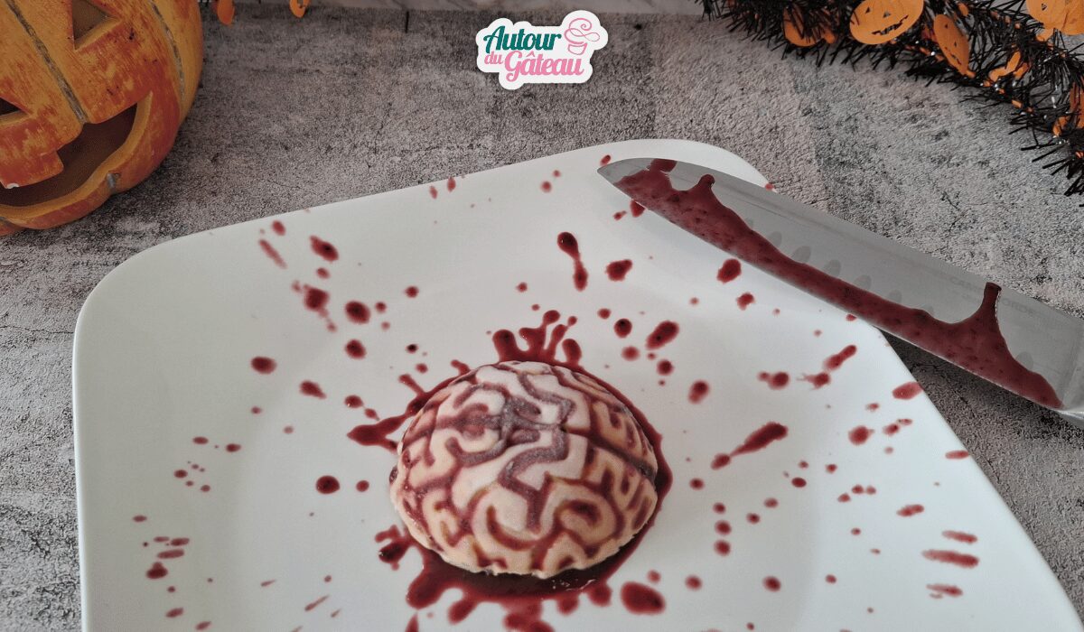 Gâteau cerveau : entremets individuels pour halloween