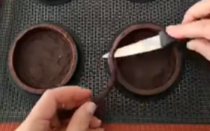 fonçage tartelette au chocolat