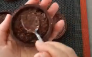 montage tartelette halloween croustillant praliné chocolat
